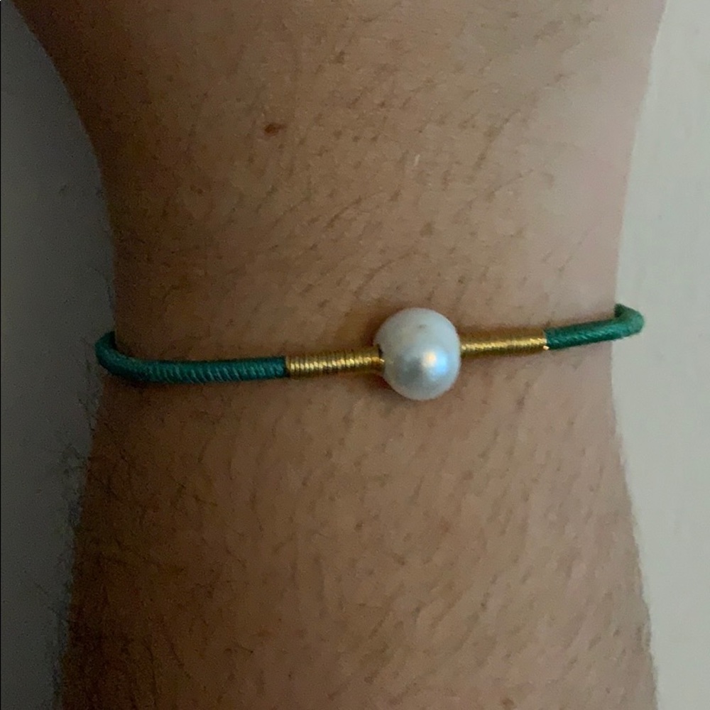 Alvaro Avila Bracelet with Pearl - Green